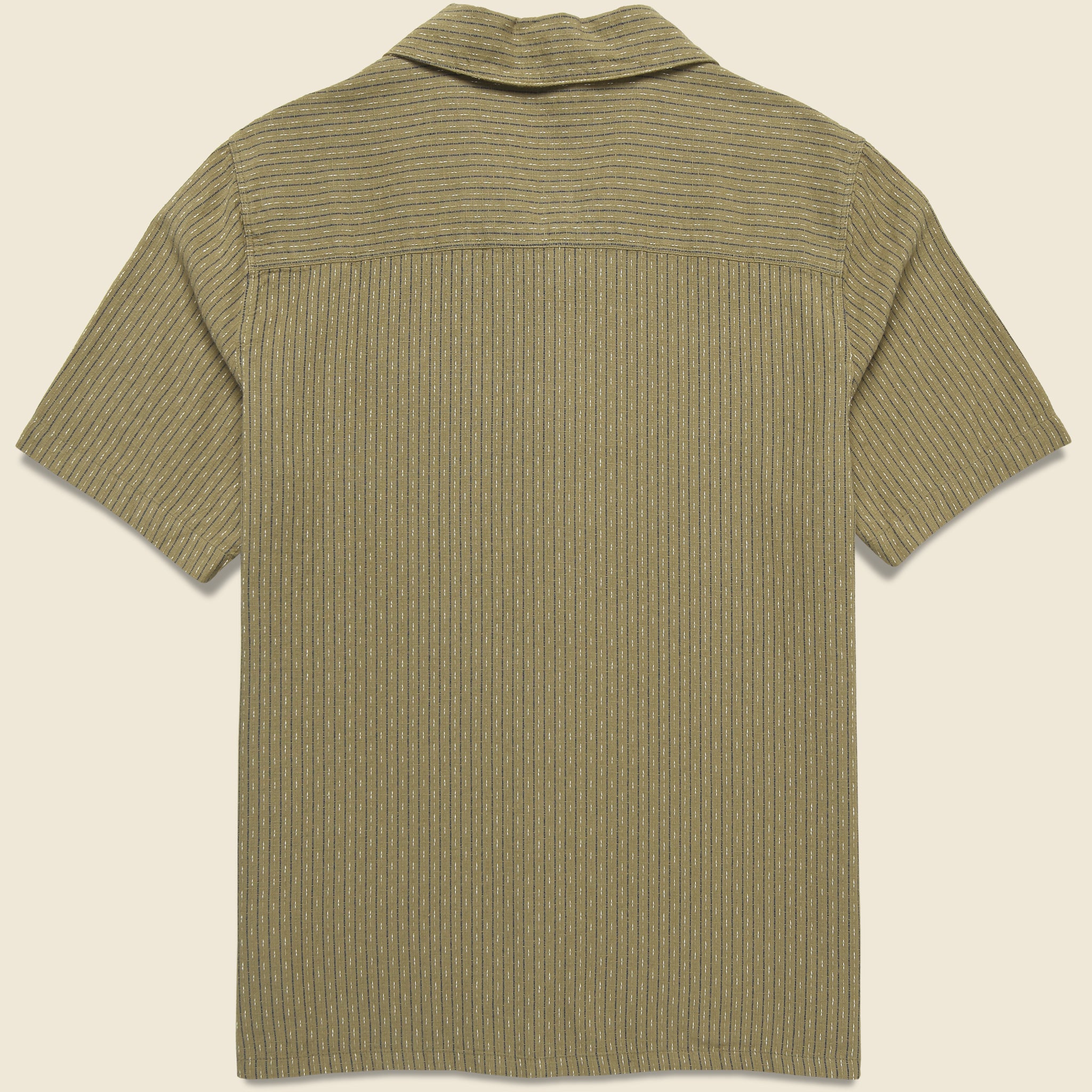 
                          Slub Stripe Didcot Shirt - Khaki - Wax London - STAG Provisions - Tops - S/S Woven - Other Pattern
                        