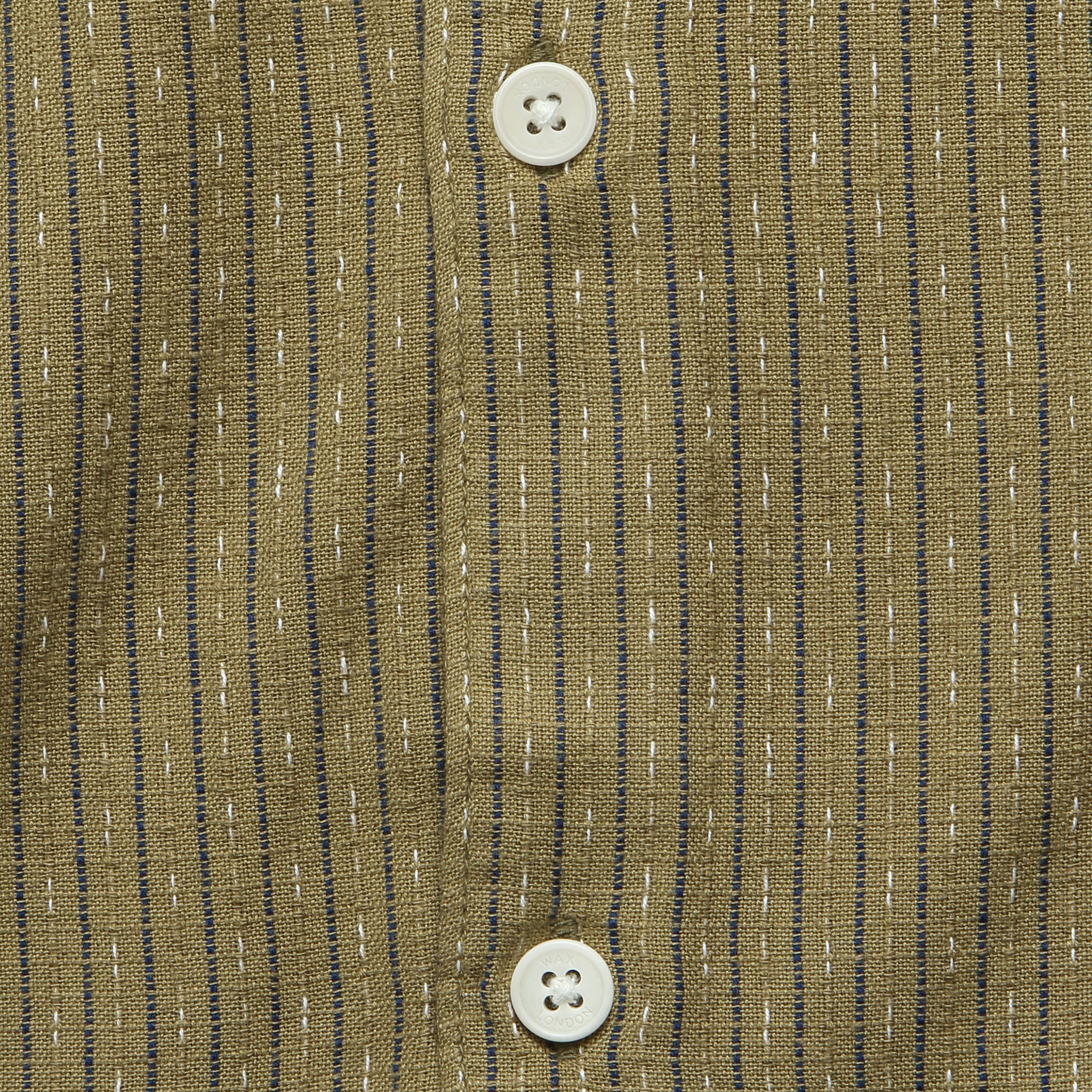 
                          Slub Stripe Didcot Shirt - Khaki - Wax London - STAG Provisions - Tops - S/S Woven - Other Pattern
                        