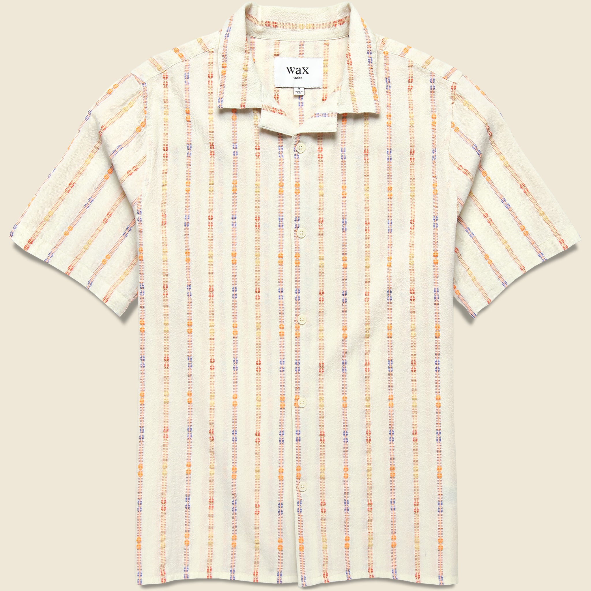 Multi Loom Stripe Didcot Shirt - Ecru