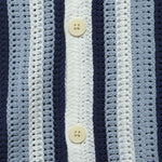 Porto Stripe Crochet Shirt - Blue - Wax London - STAG Provisions - Tops - S/S Knit