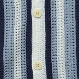 Porto Stripe Crochet Shirt - Blue - Wax London - STAG Provisions - Tops - S/S Knit