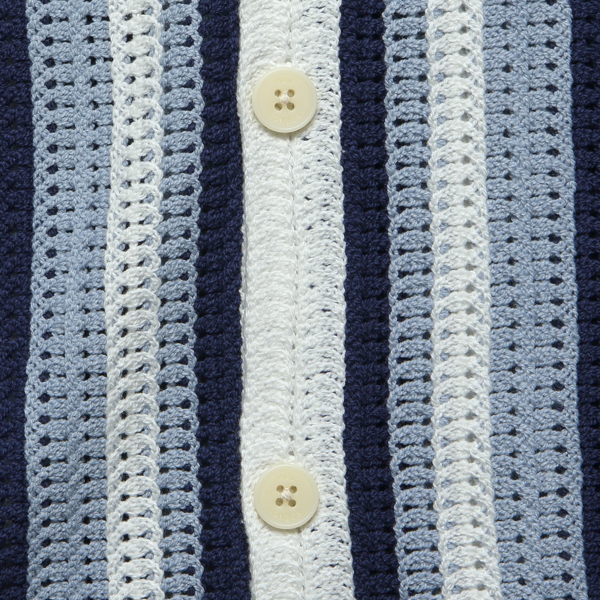 Porto Stripe Crochet Shirt - Blue - Wax London - STAG Provisions - Tops - S/S Knit