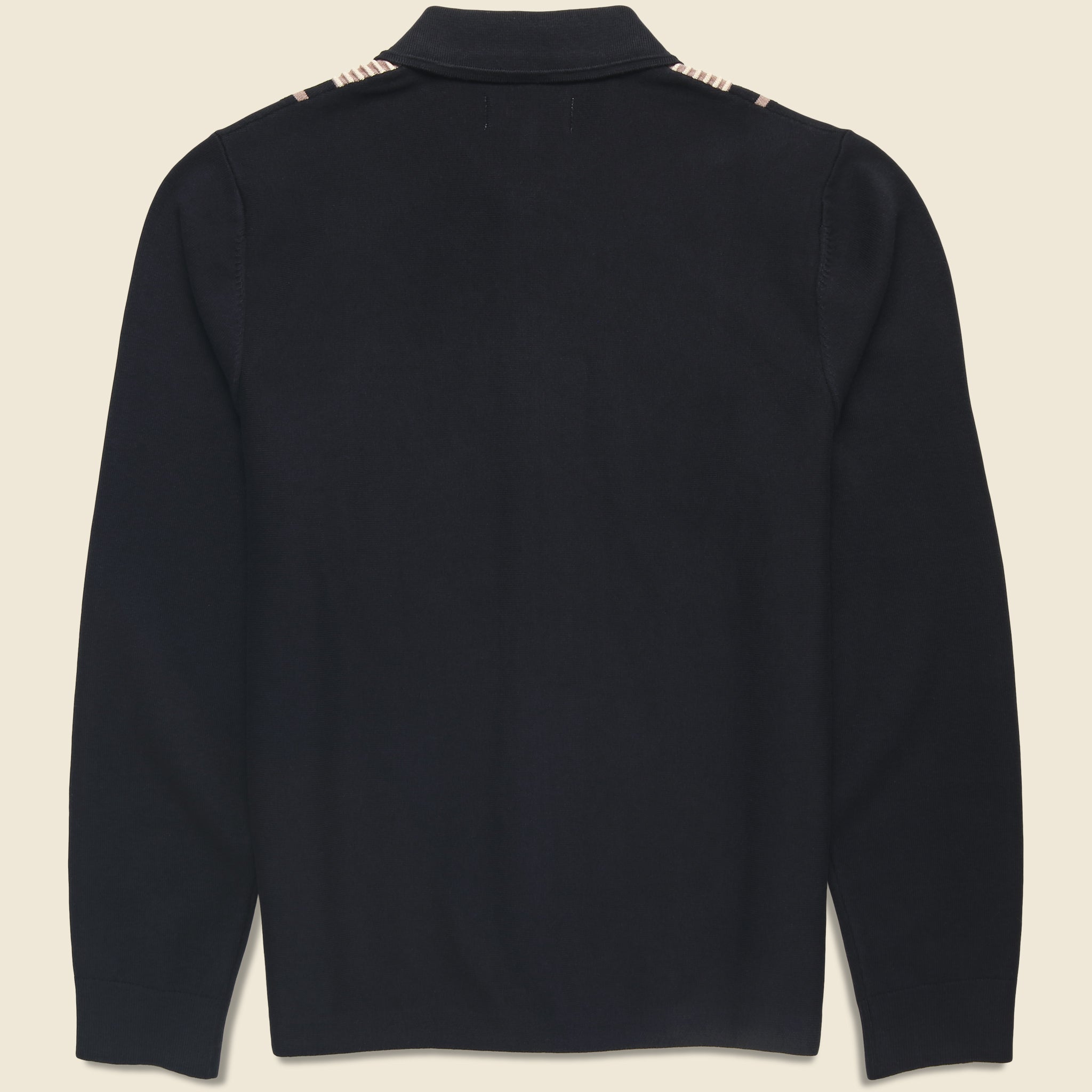 
                          Lennox Polo - Milano Stripe Black - Wax London - STAG Provisions - Tops - Sweater
                        