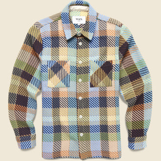 Whiting Overshirt - Pike Check Khaki Multi
