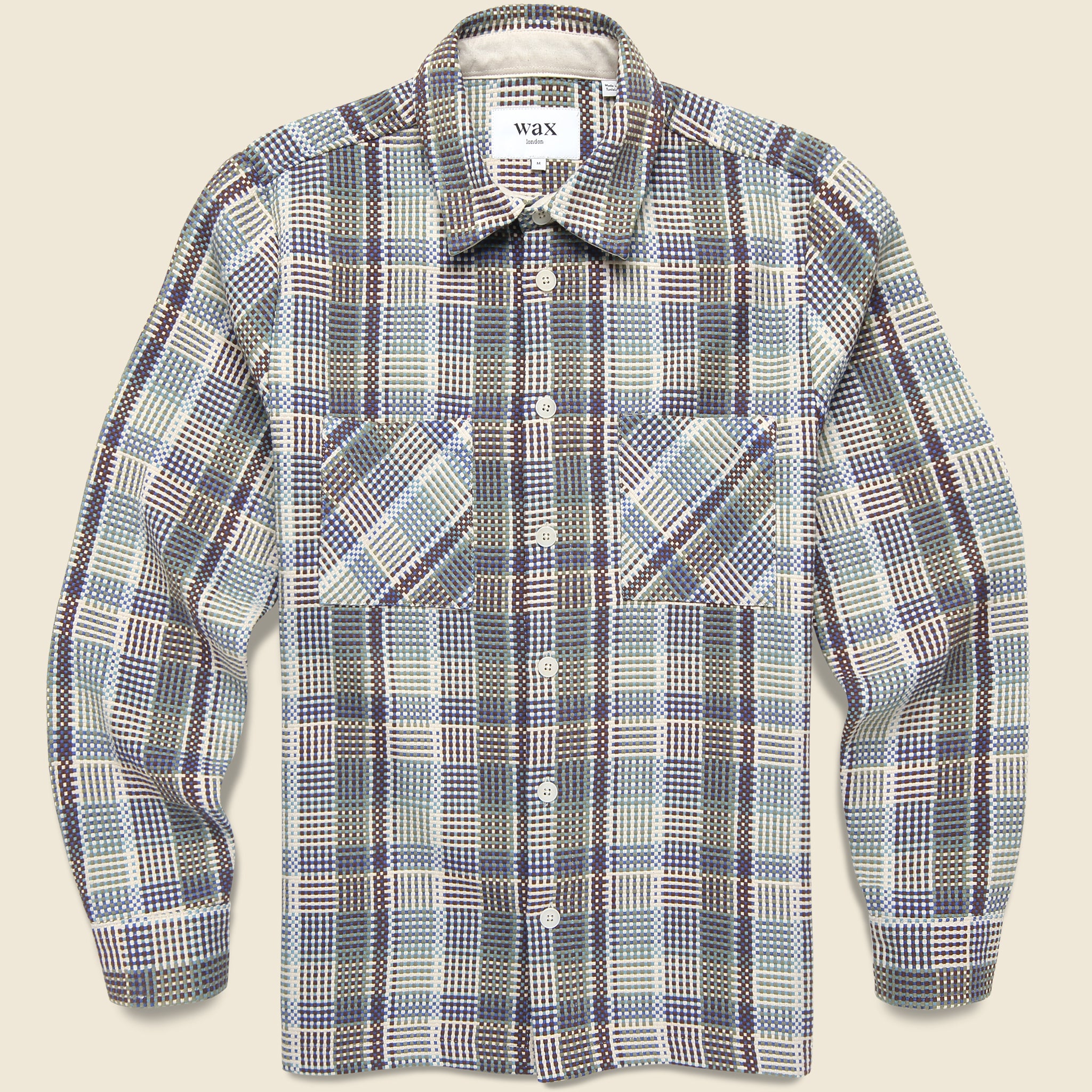 Whiting Overshirt - Basket Weave Blue