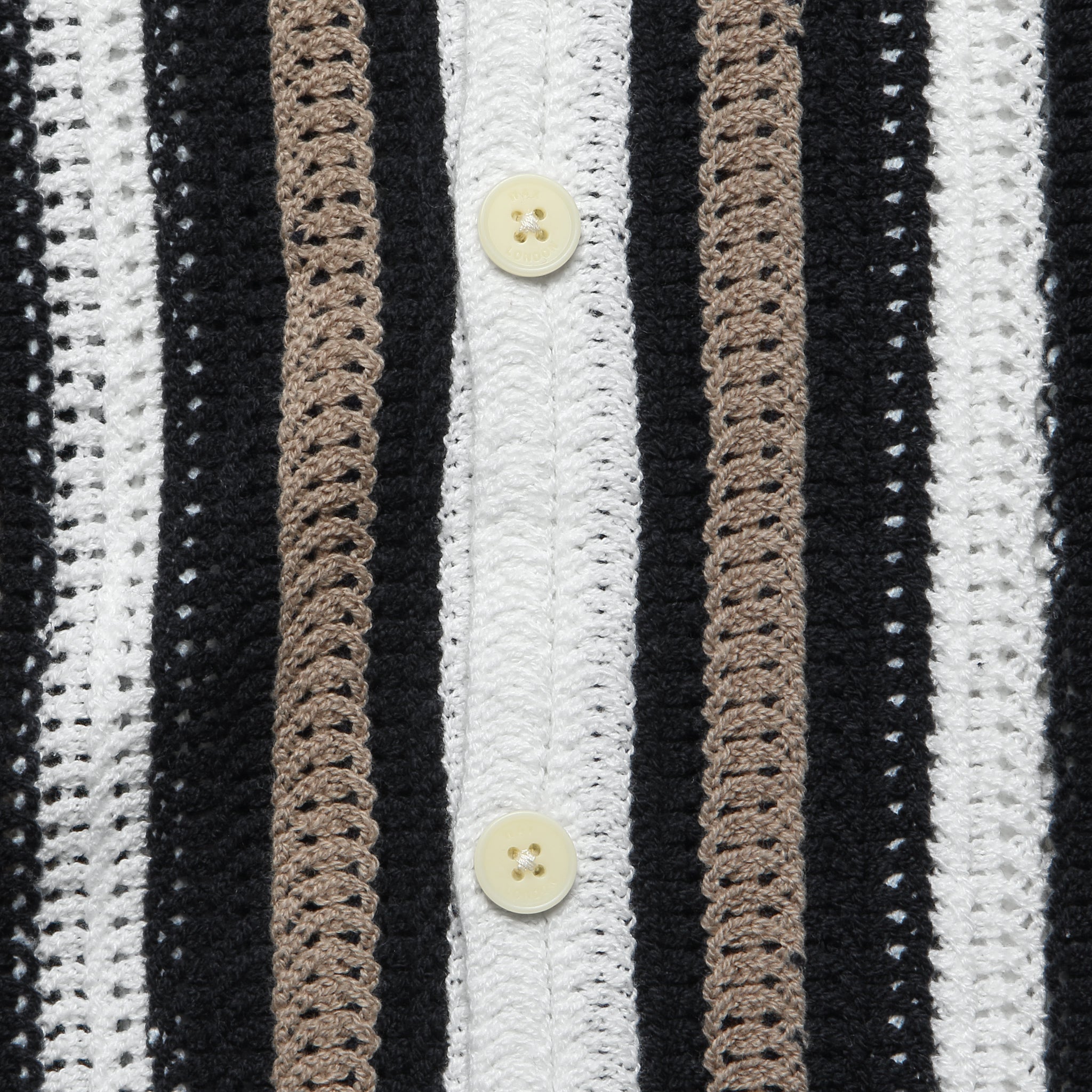 
                          Porto Stripe Crochet Shirt - Ecru/Black
                        
