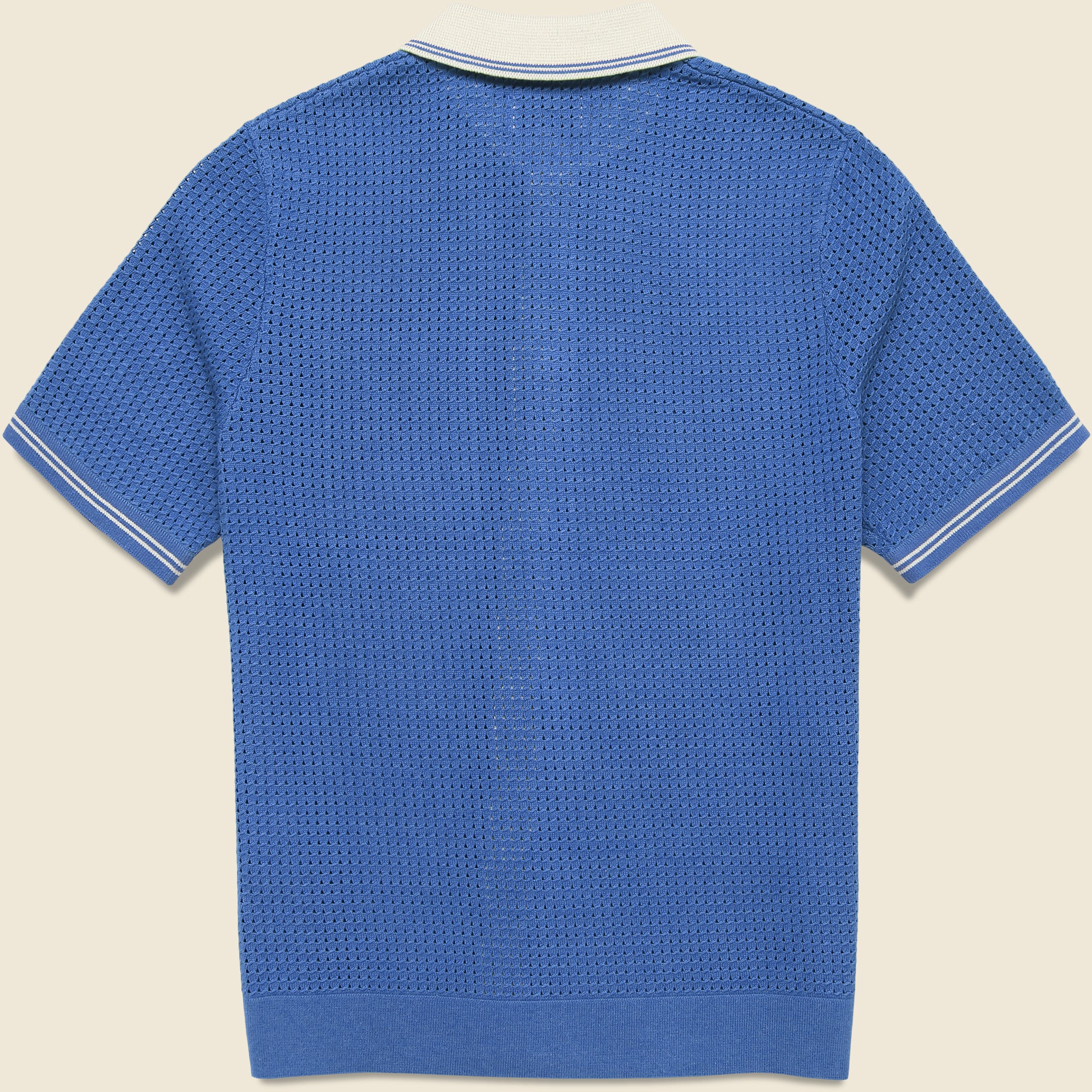 
                          Pointelle Belle Shirt - Blue/Ecru
                        