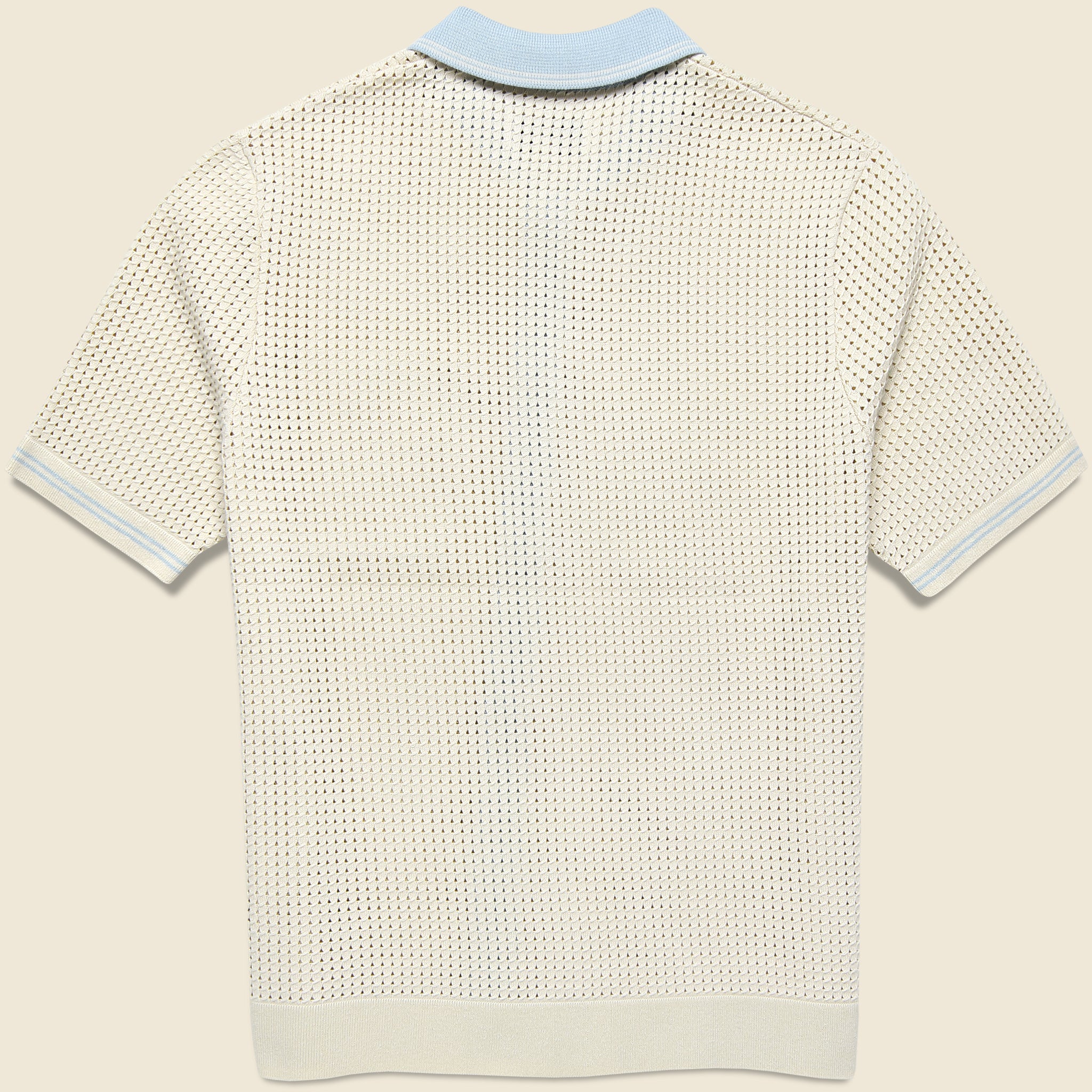 
                          Pointelle Belle Shirt - Ecru/Pale Blue
                        