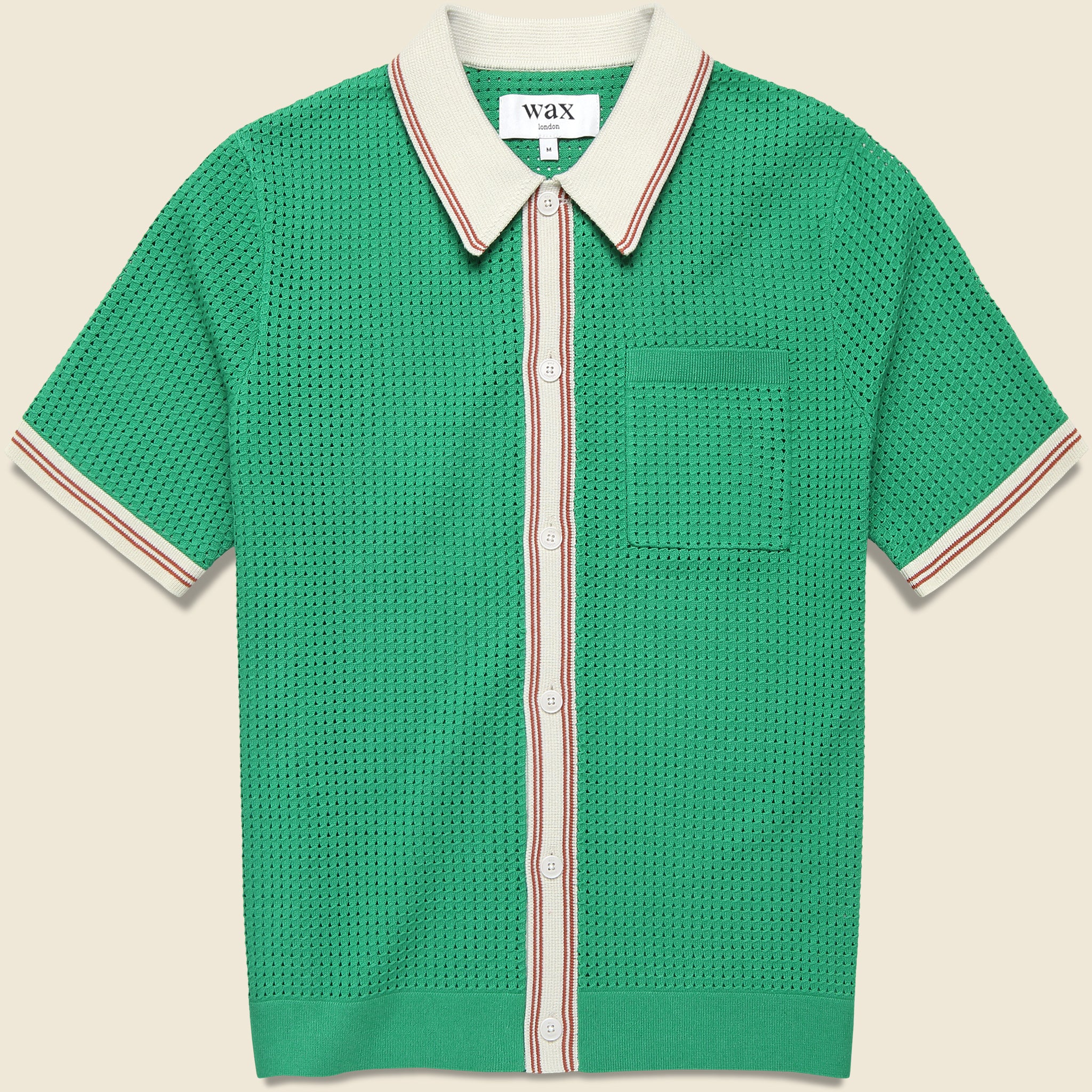 Pointelle Belle Shirt - Green/Ecru