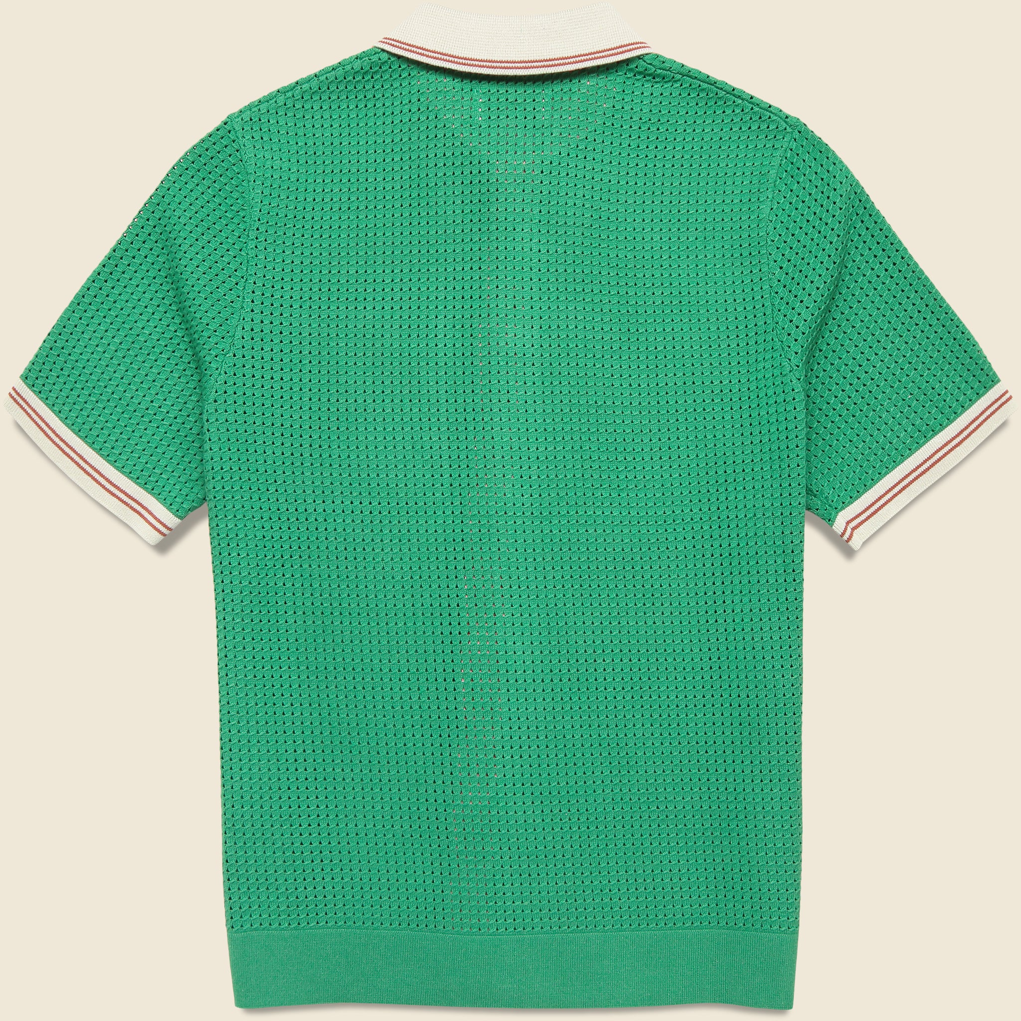 
                          Pointelle Belle Shirt - Green/Ecru
                        