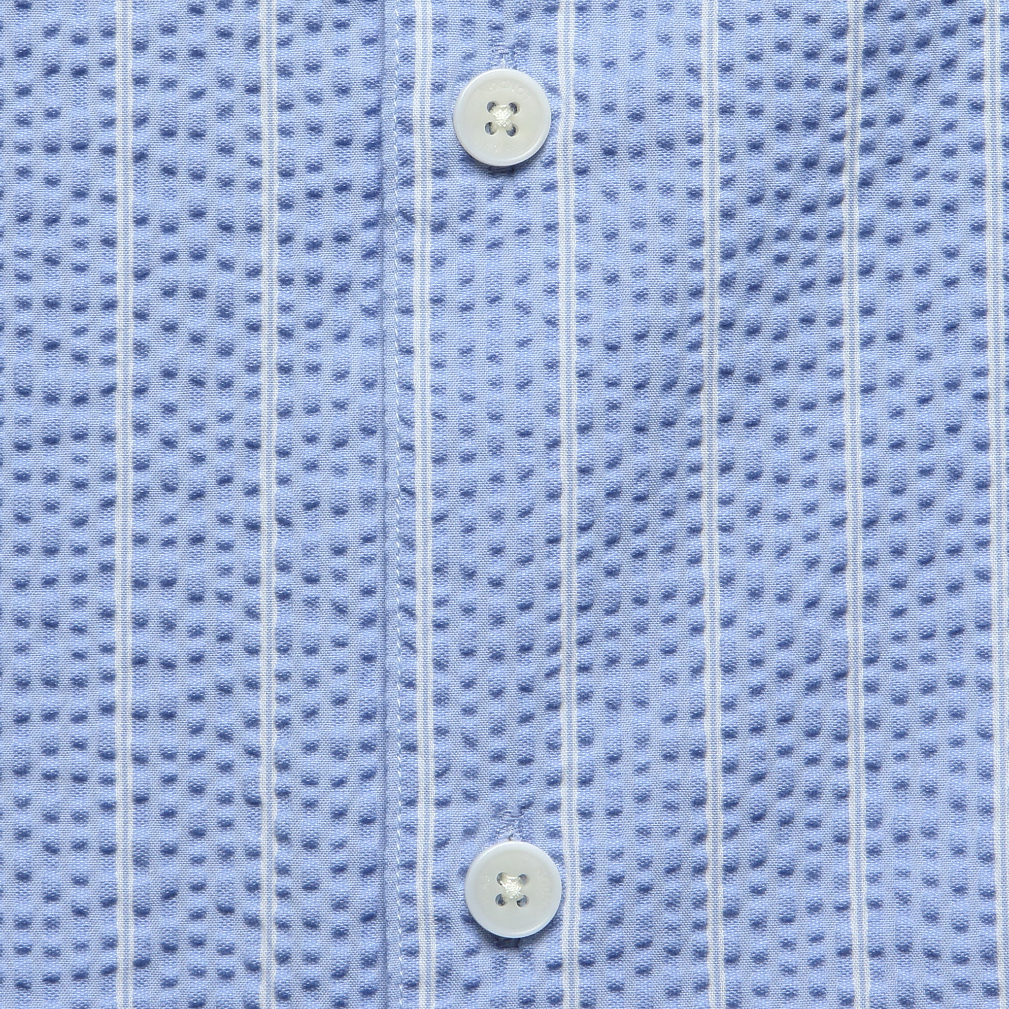 
                          Seersucker Stripe Didcot Shirt - Blue/Ecru
                        