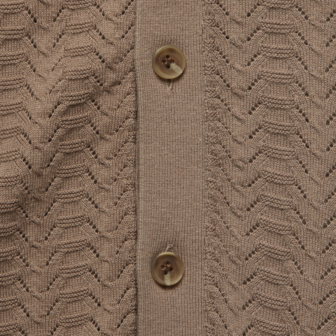 Pointelle Tellaro Shirt - Brown - Wax London - STAG Provisions - Tops - S/S Knit