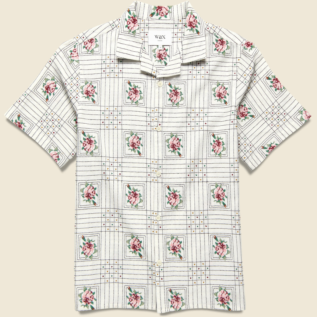 Wax London Didcot Tapestry Embroidered Shirt - Ecru