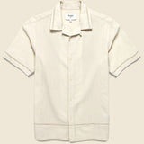 Newton Pintuck Shirt - White - Wax London - STAG Provisions - Tops - S/S Woven - Solid