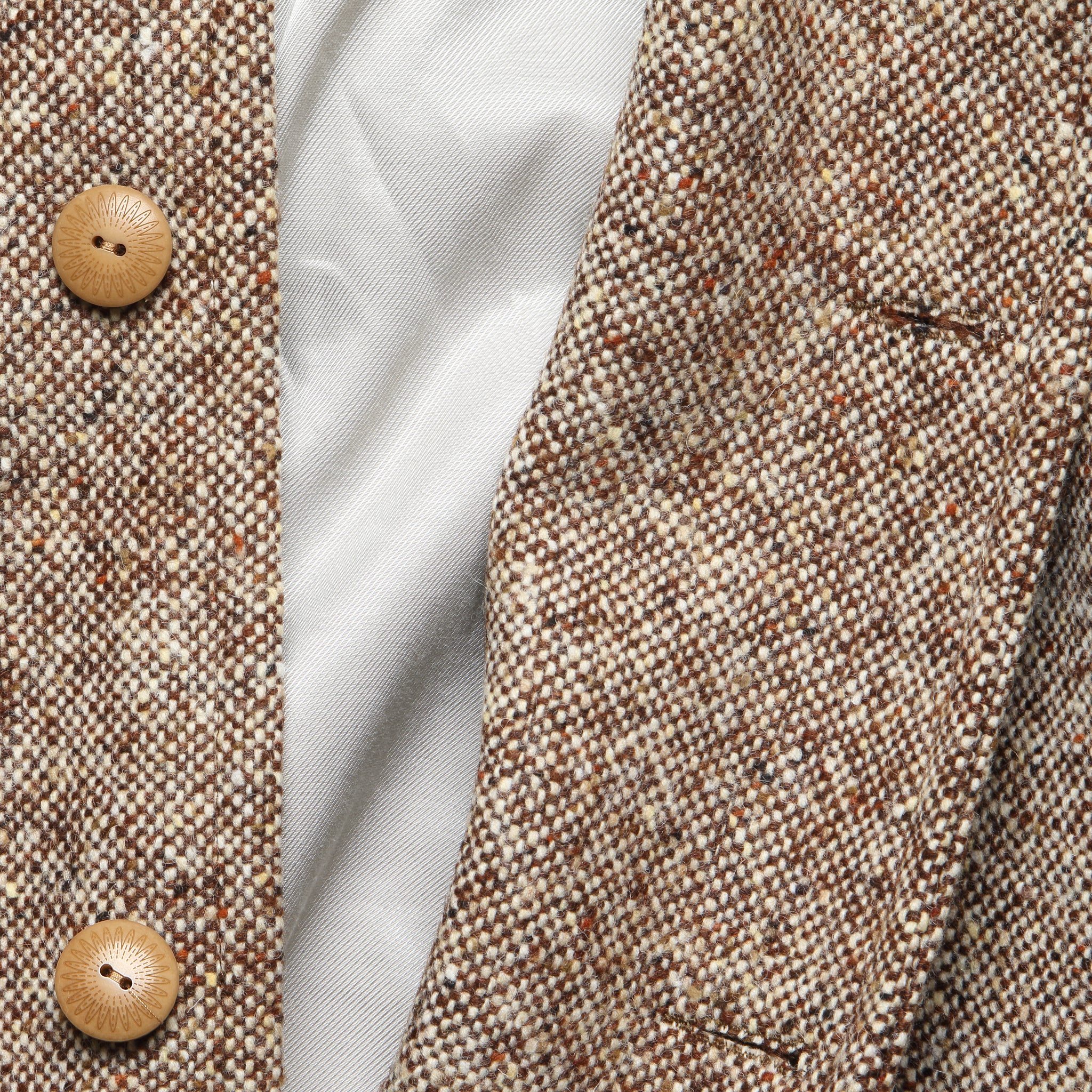 
                          Raglan Wool Overcoat - Brown Slub Donegal
                        