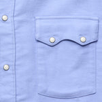 Moleskin Pearl Snap Shirt - Cornflower - Wythe - STAG Provisions - Tops - L/S Woven - Solid