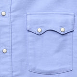 Moleskin Pearl Snap Shirt - Cornflower - Wythe - STAG Provisions - Tops - L/S Woven - Solid