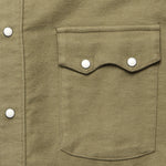 Moleskin Pearl Snap Shirt - Faded Olive - Wythe - STAG Provisions - Tops - L/S Woven - Solid