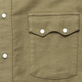 Moleskin Pearl Snap Shirt - Faded Olive - Wythe - STAG Provisions - Tops - L/S Woven - Solid