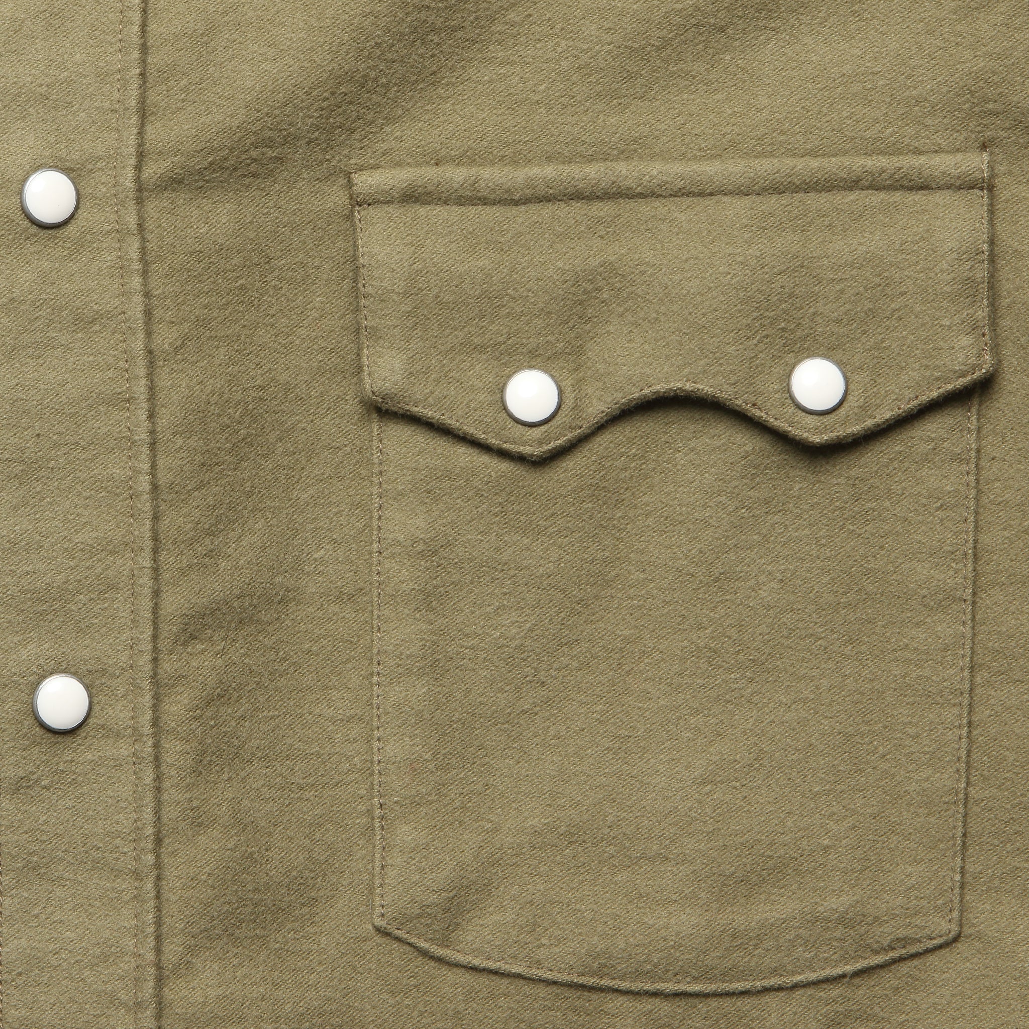 Moleskin Pearl Snap Shirt - Faded Olive - Wythe - STAG Provisions - Tops - L/S Woven - Solid