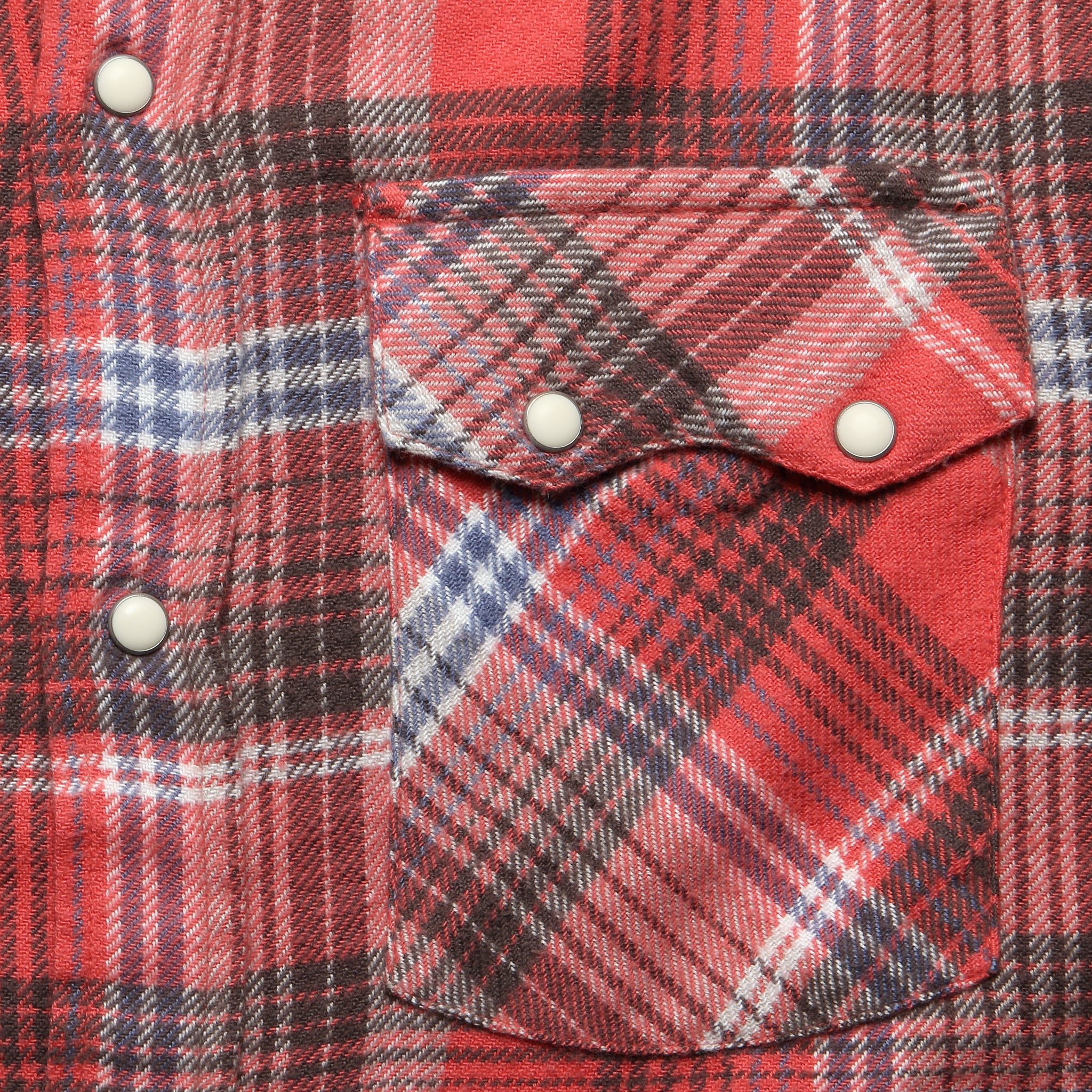 
                          Washed Flannel Pearl Snap Shirt - Cactus Flower Plaid
                        