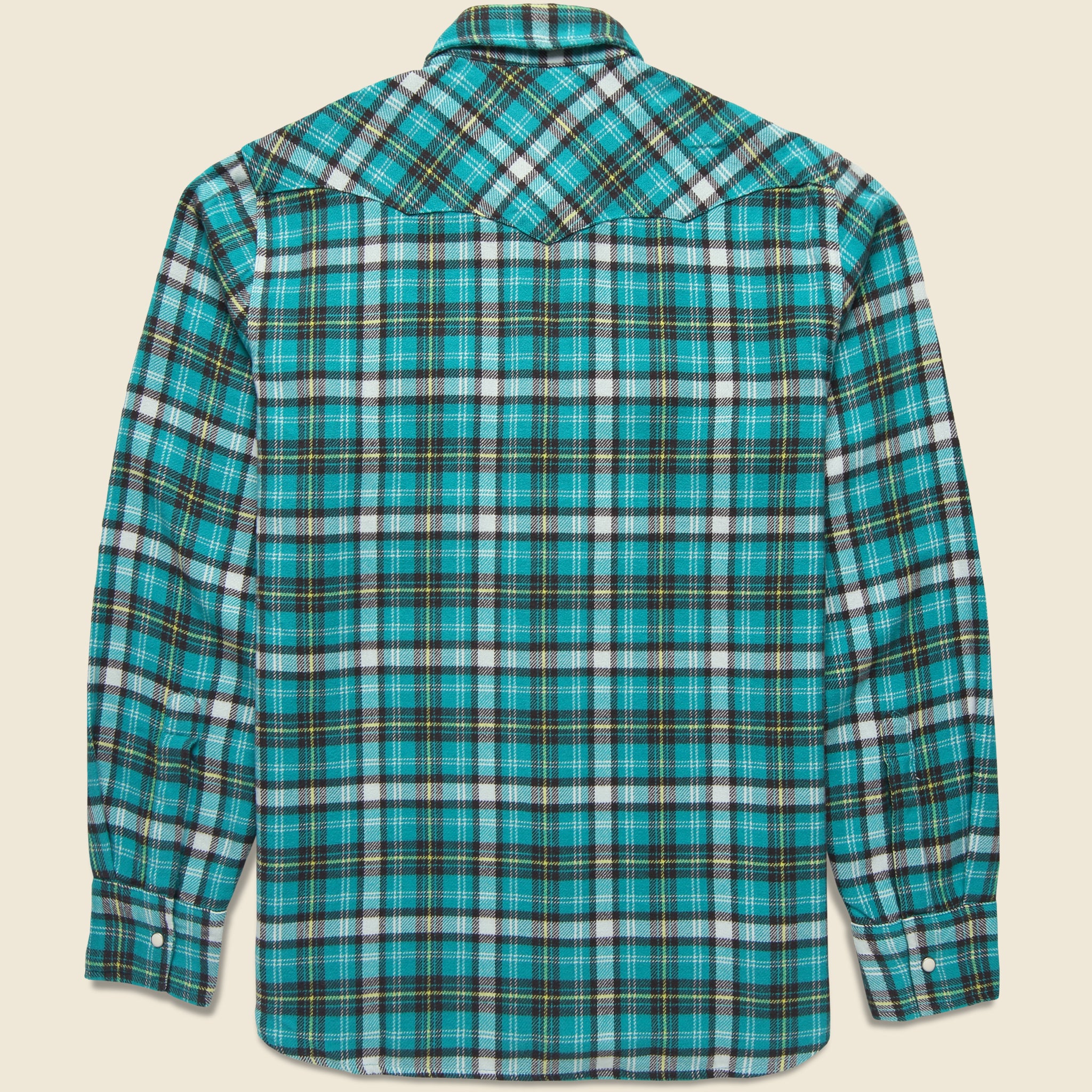 
                          Washed Flannel Pearl Snap Shirt - Thousand Lakes Plaid
                        