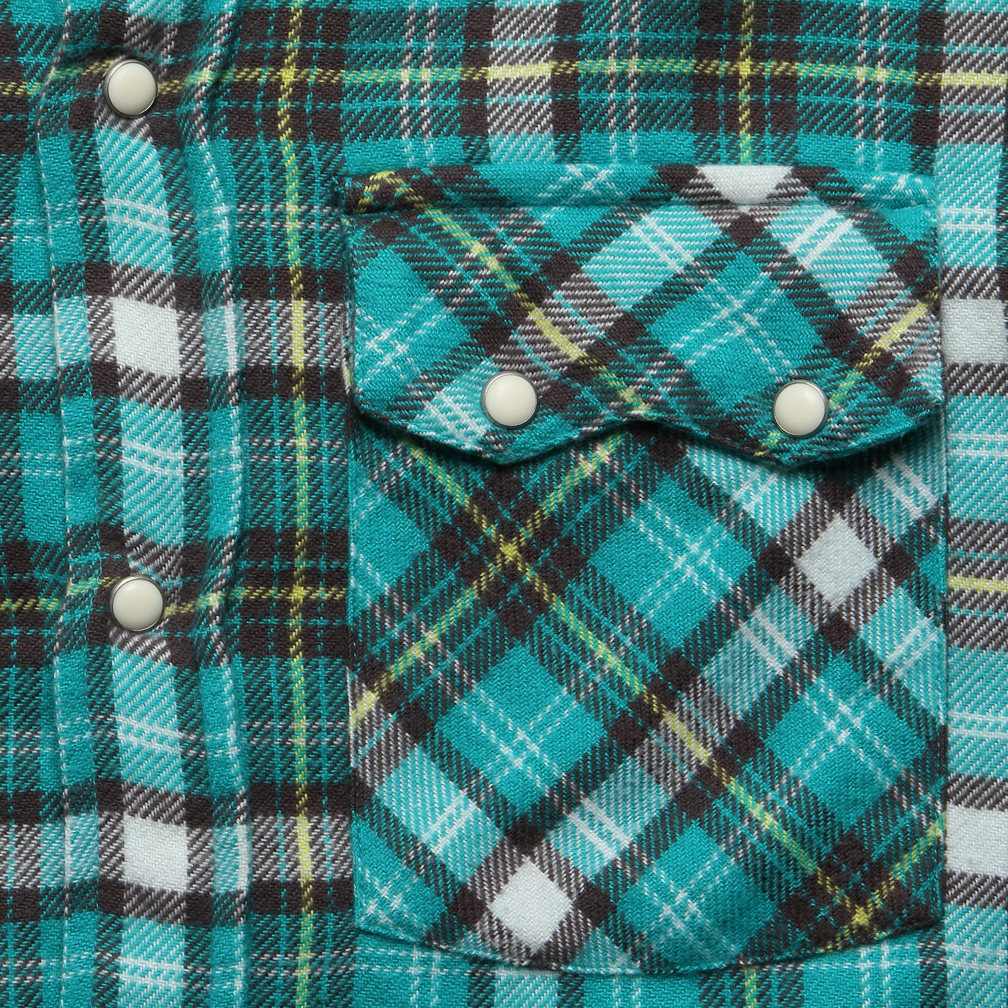 
                          Washed Flannel Pearl Snap Shirt - Thousand Lakes Plaid
                        