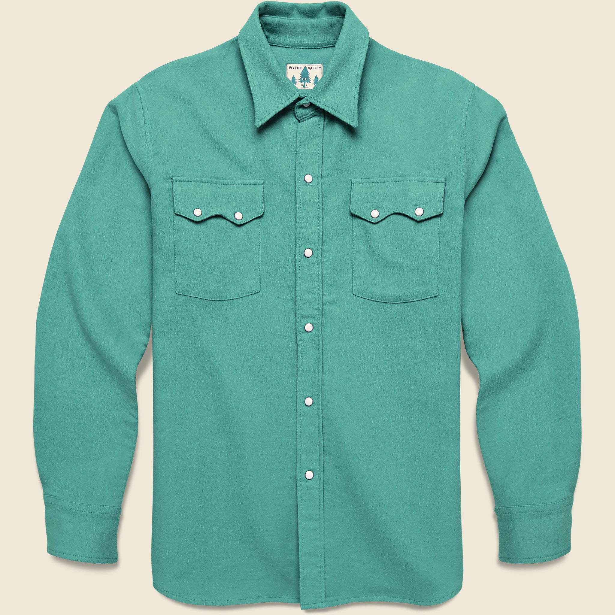 Moleskin Pearl Snap Shirt - Century Green