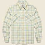 Pearl Snap Oxford Shirt - Sage/Sunflower Plaid - Wythe - STAG Provisions - Tops - L/S Woven - Plaid
