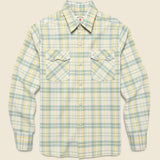 Pearl Snap Oxford Shirt - Sage/Sunflower Plaid - Wythe - STAG Provisions - Tops - L/S Woven - Plaid