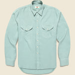 Pearl Snap Tencel Shirt - Sage - Wythe - STAG Provisions - Tops - L/S Woven - Solid
