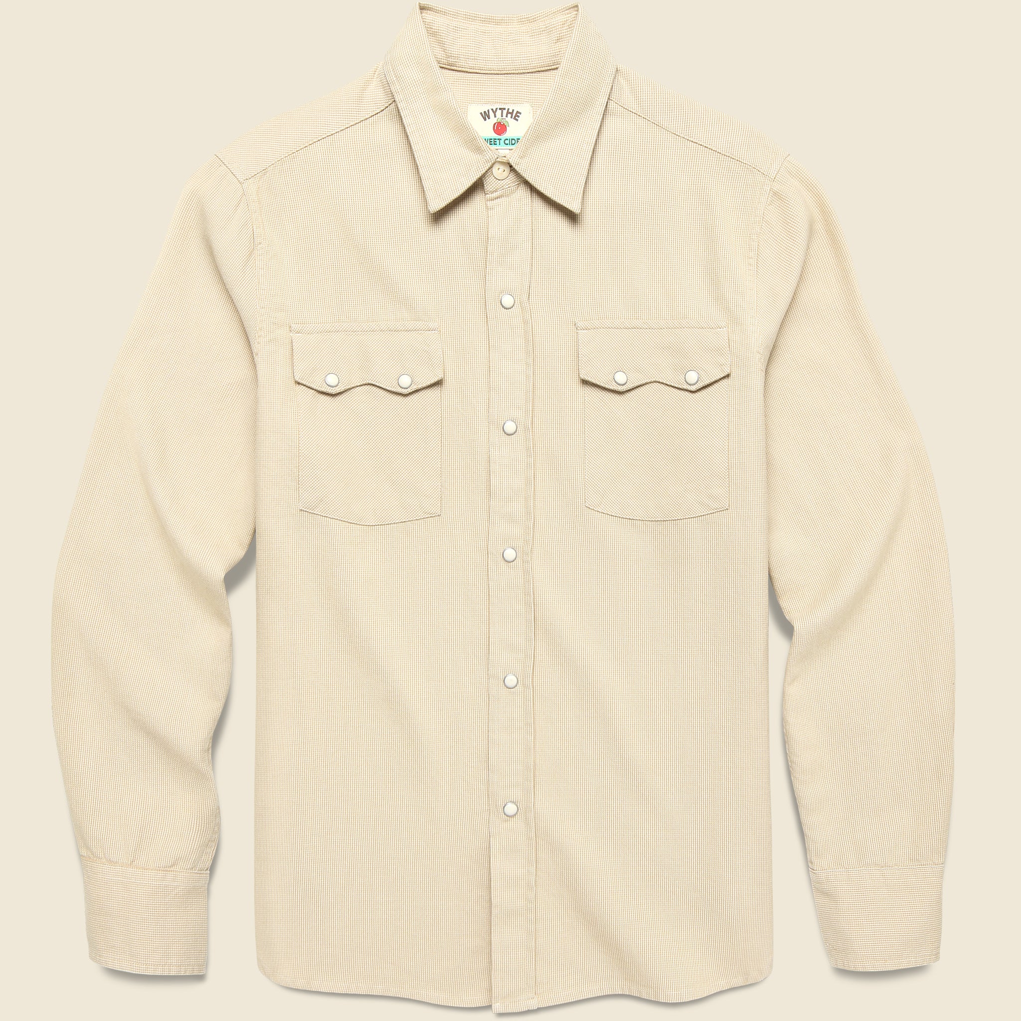Vintage Tickweave Pearl Snap Shirt - Butterscotch