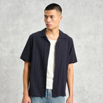 Open Weave Didcot Shirt - Navy - Wax London - STAG Provisions - Tops - S/S Woven - Solid