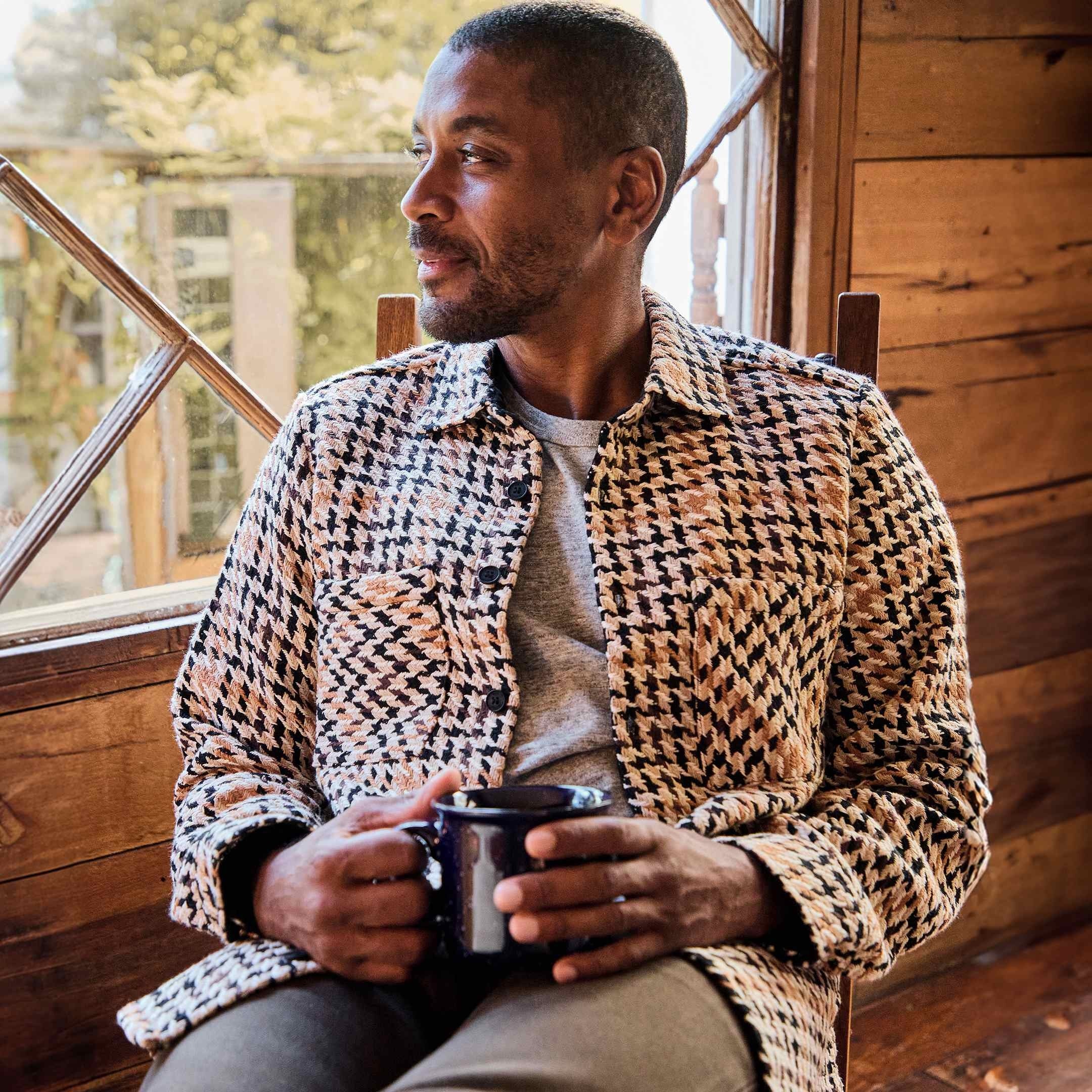 
                          Whiting Overshirt - Houndstooth Weave/Natural - Wax London - STAG Provisions - Tops - L/S Woven - Plaid
                        