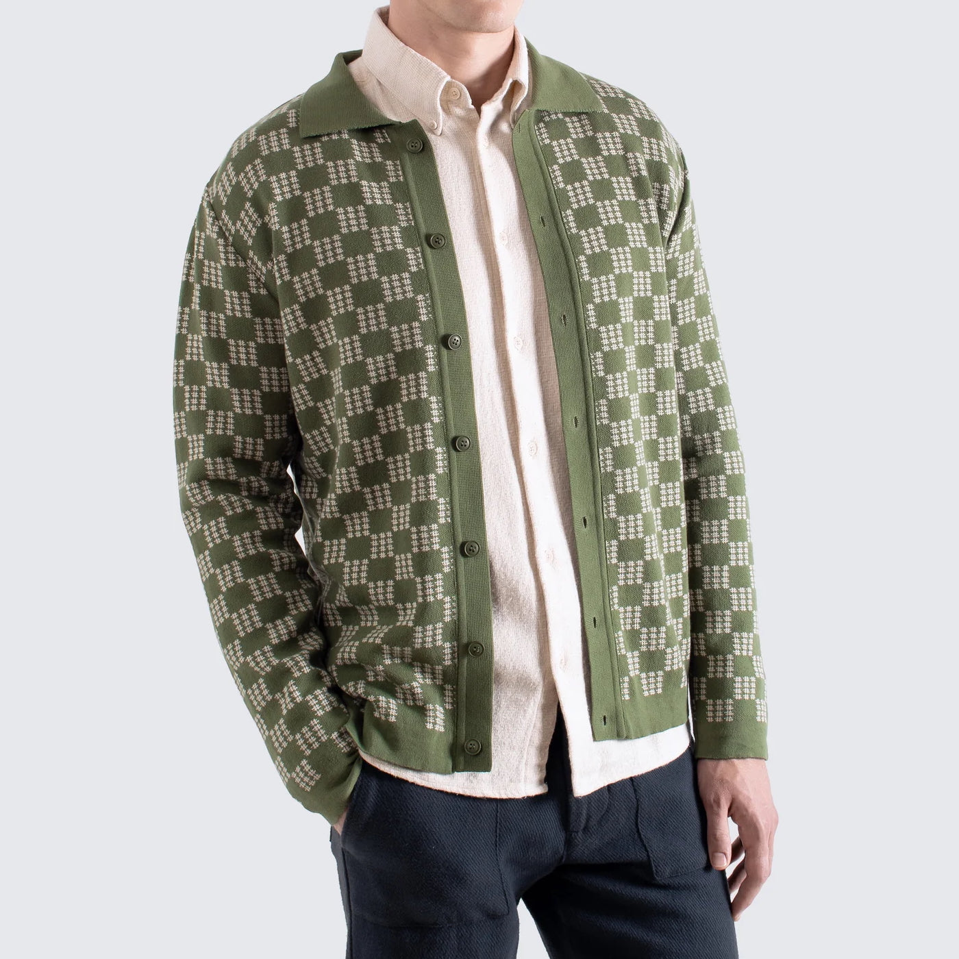 
                          Zig Criss Cross Cardigan - Green
                        