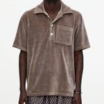 Morel Girona Velour Shirt - Brown - OAS - STAG Provisions - Tops - S/S Knit