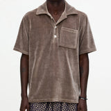 Morel Girona Velour Shirt - Brown - OAS - STAG Provisions - Tops - S/S Knit