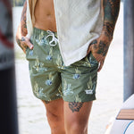 5.5" Cactus Print Swim Trunks - Dark Green - Bather - STAG Provisions - Shorts - Swim