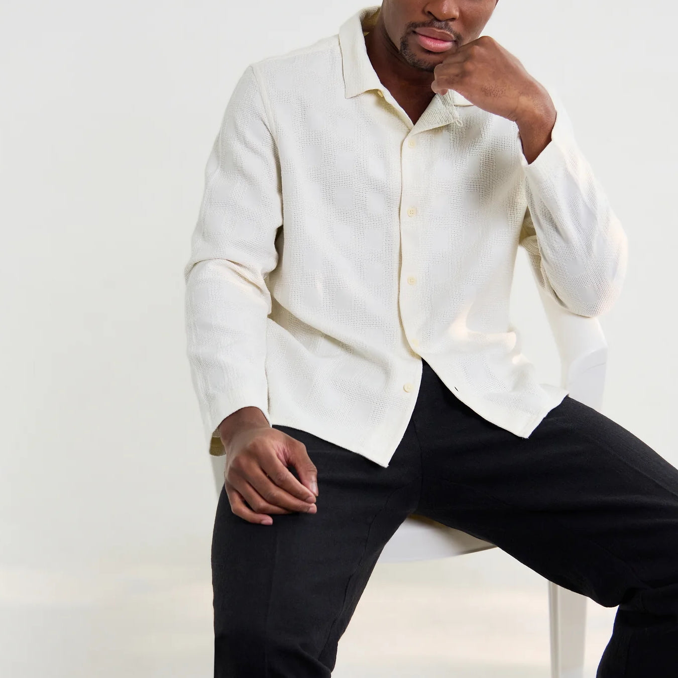 
                          Corey Dobby Shirt - Off White
                        