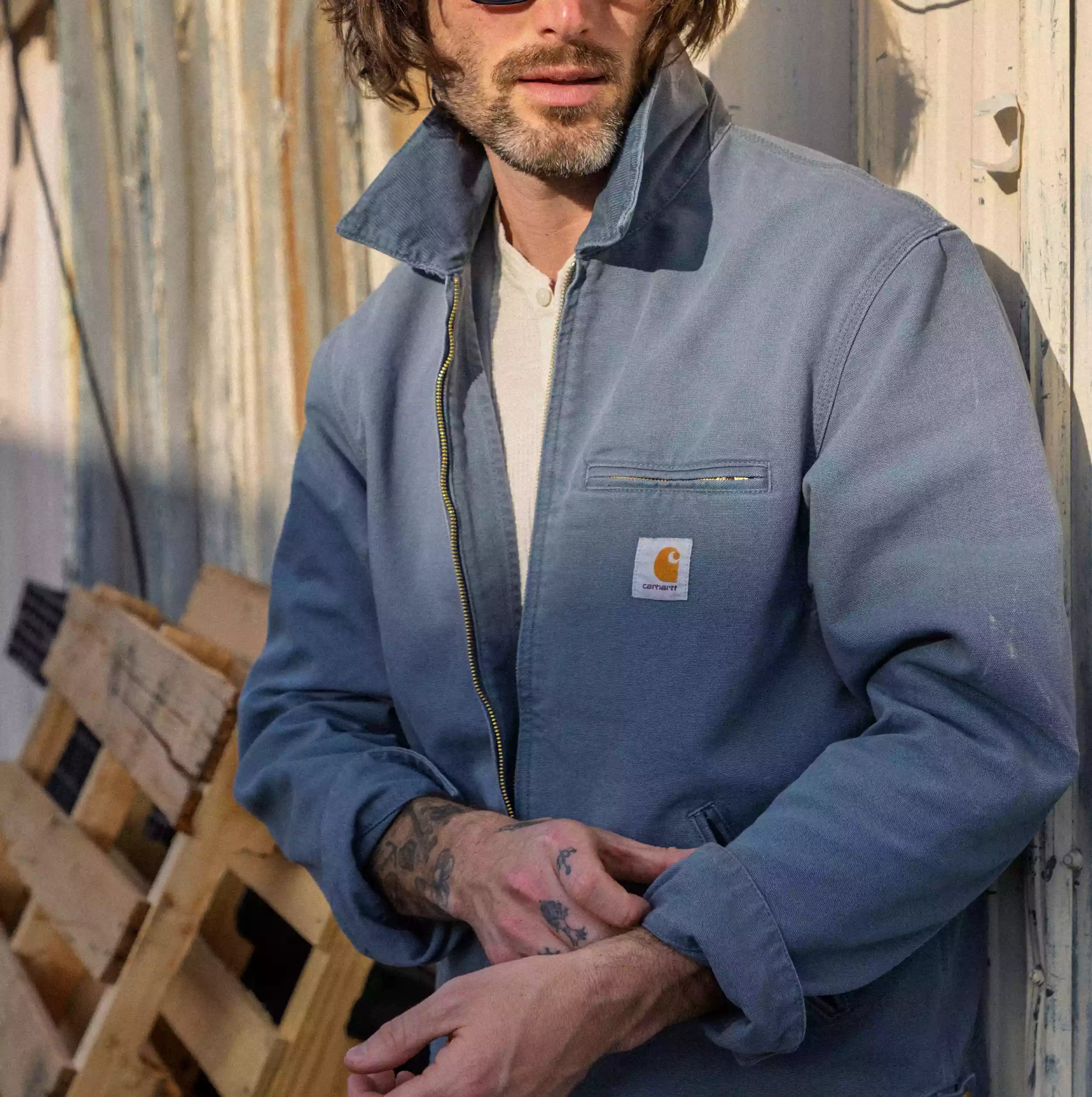 
                          Unlined Detroit Jacket - Cozy Blue - Carhartt WIP - STAG Provisions - Outerwear - Coat / Jacket
                        