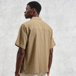 Slub Stripe Didcot Shirt - Khaki - Wax London - STAG Provisions - Tops - S/S Woven - Other Pattern