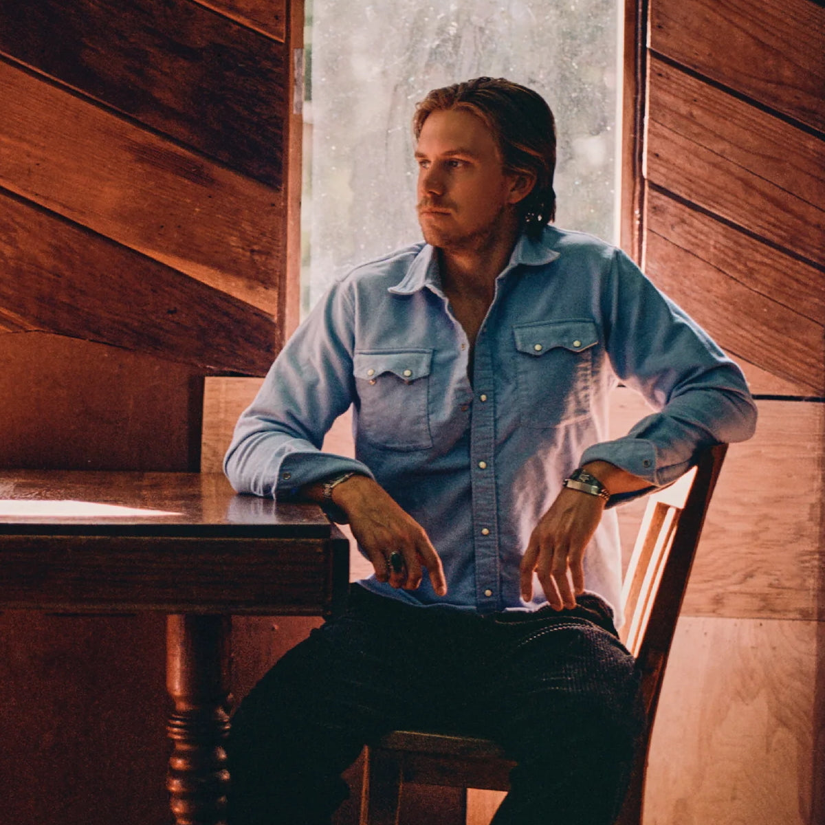 Moleskin Pearl Snap Shirt - Cornflower - Wythe - STAG Provisions - Tops - L/S Woven - Solid