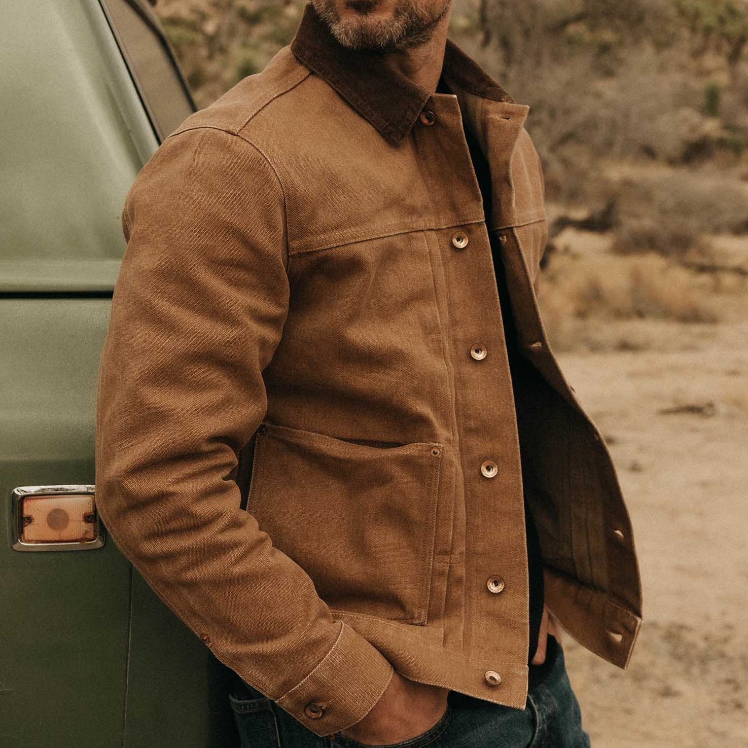 
                          Ryder Jacket - Tobacco Chipped Canvas
                        