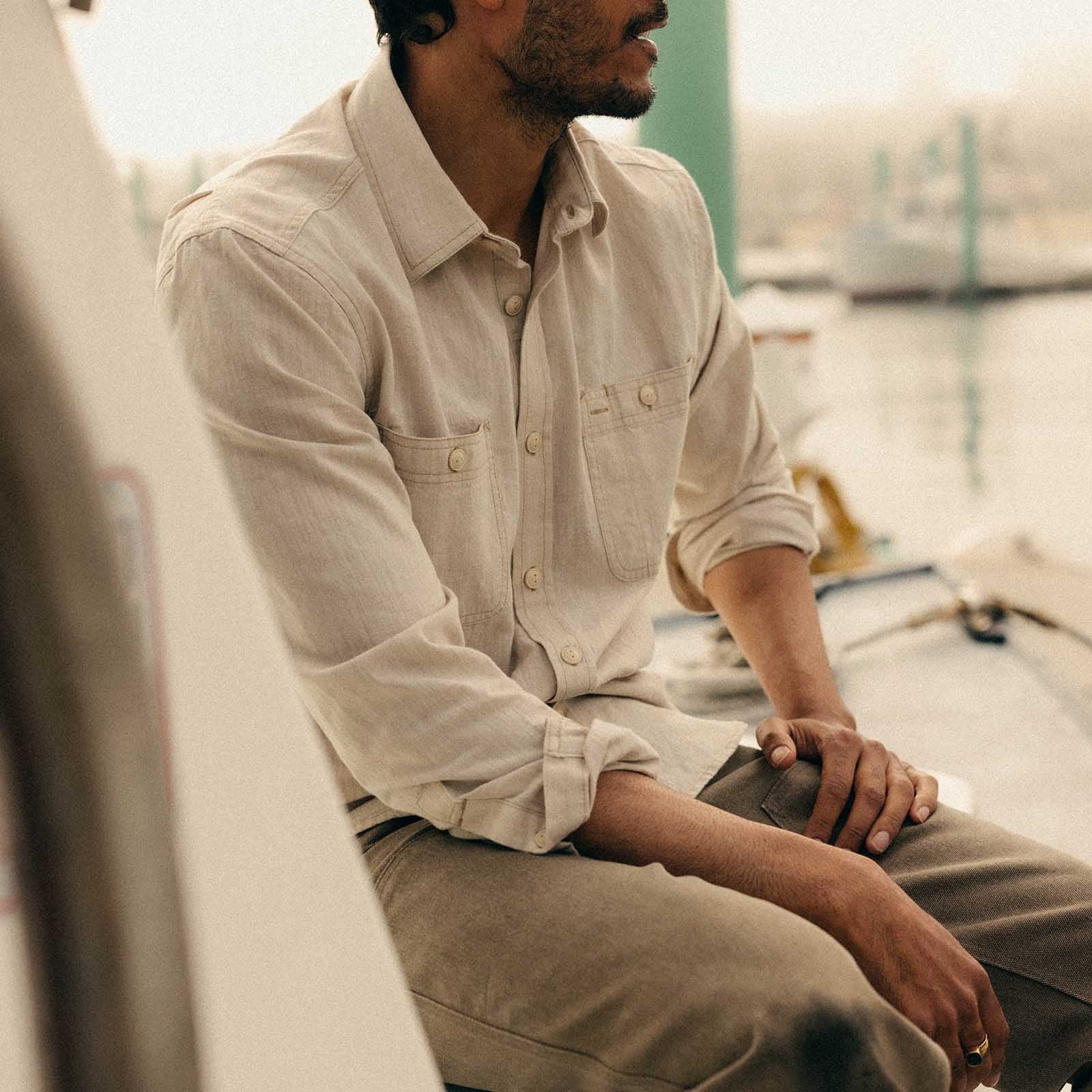 Foundry Shirt - Natural Chambray - Taylor Stitch - STAG Provisions - Tops - L/S Woven - Solid