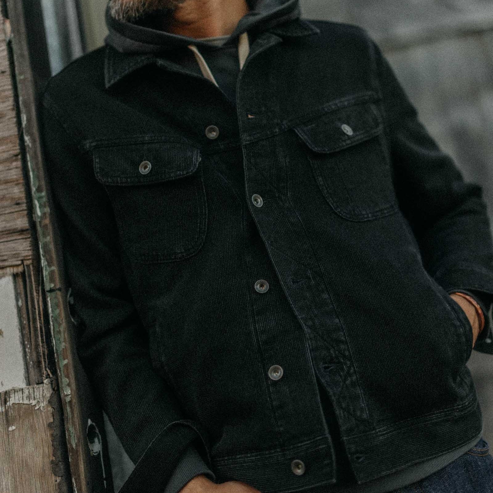 
                          Long Haul Jacket - Black Indigo Waffle
                        