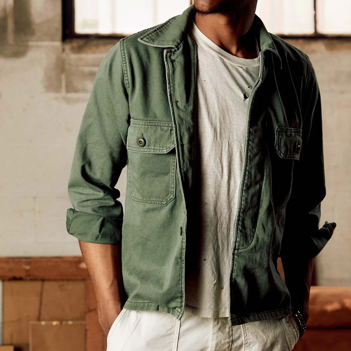 
                          Military Shirt Jacket - Fatigue Green
                        