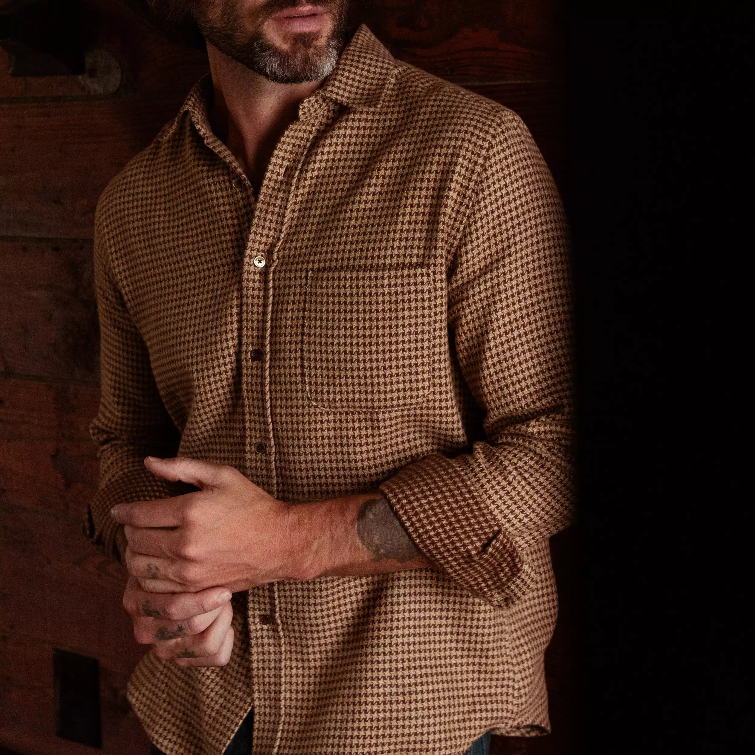 
                          Pied Poule Shirt - Brown
                        