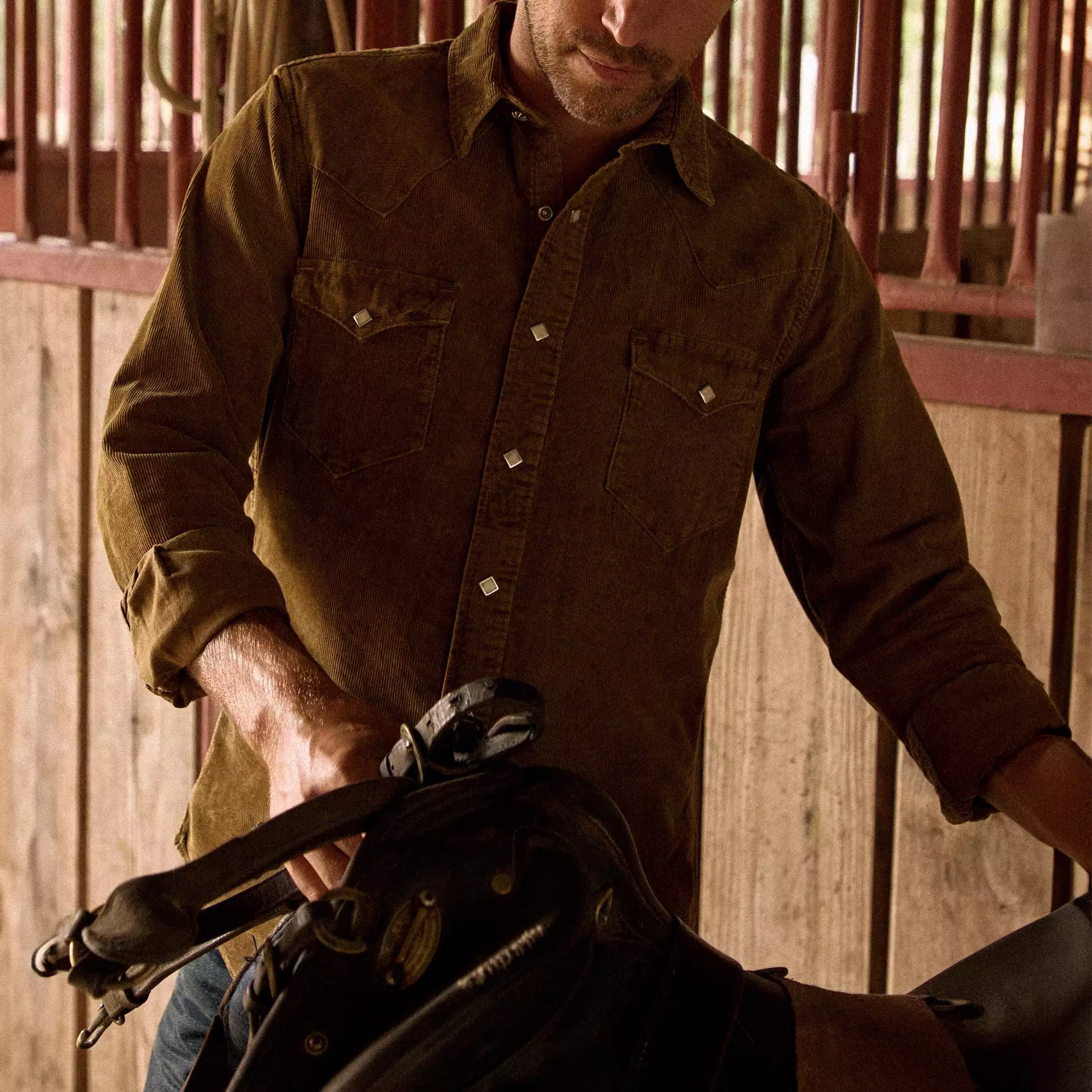 
                          Corduroy Western Shirt - Tan
                        