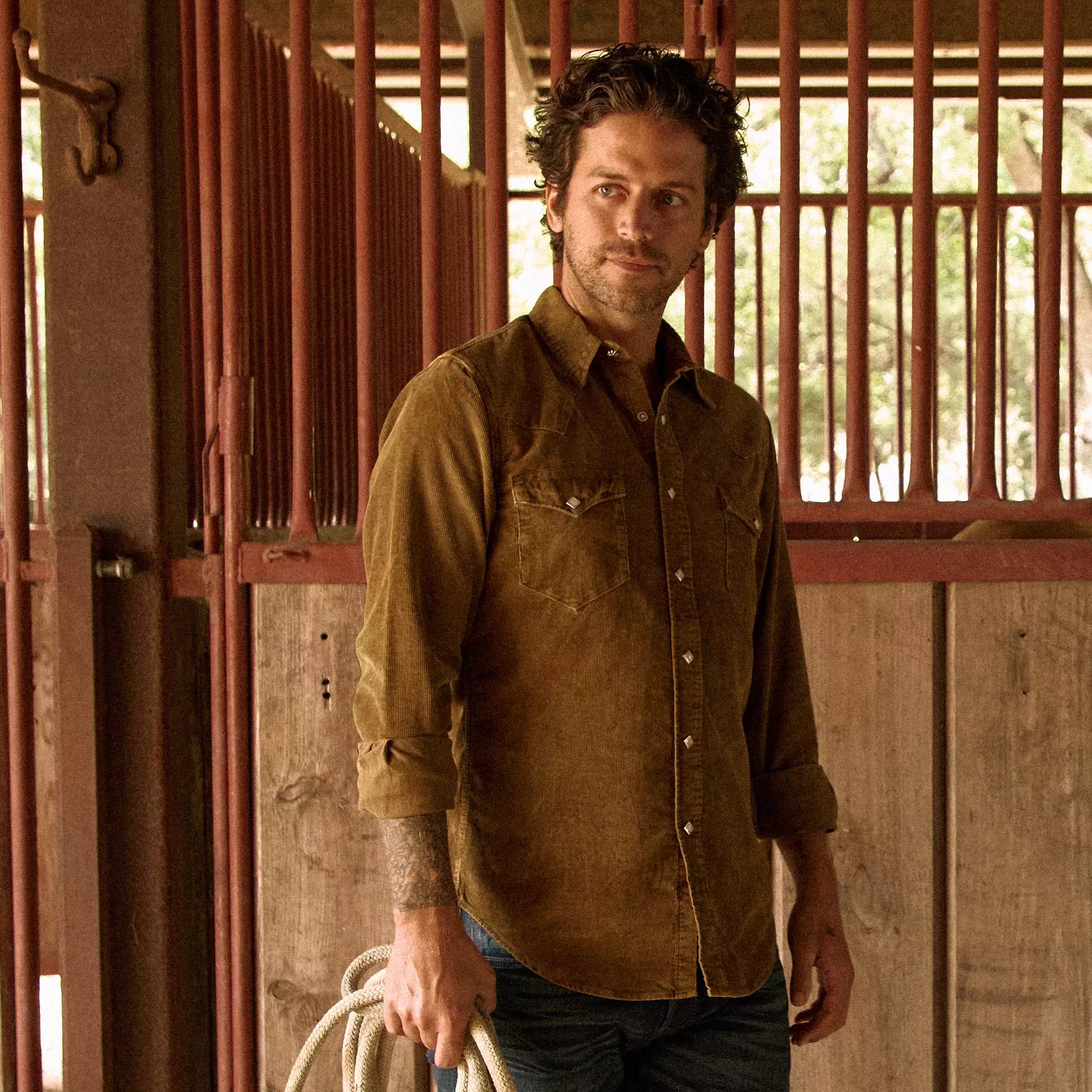 
                          Corduroy Western Shirt - Tan
                        