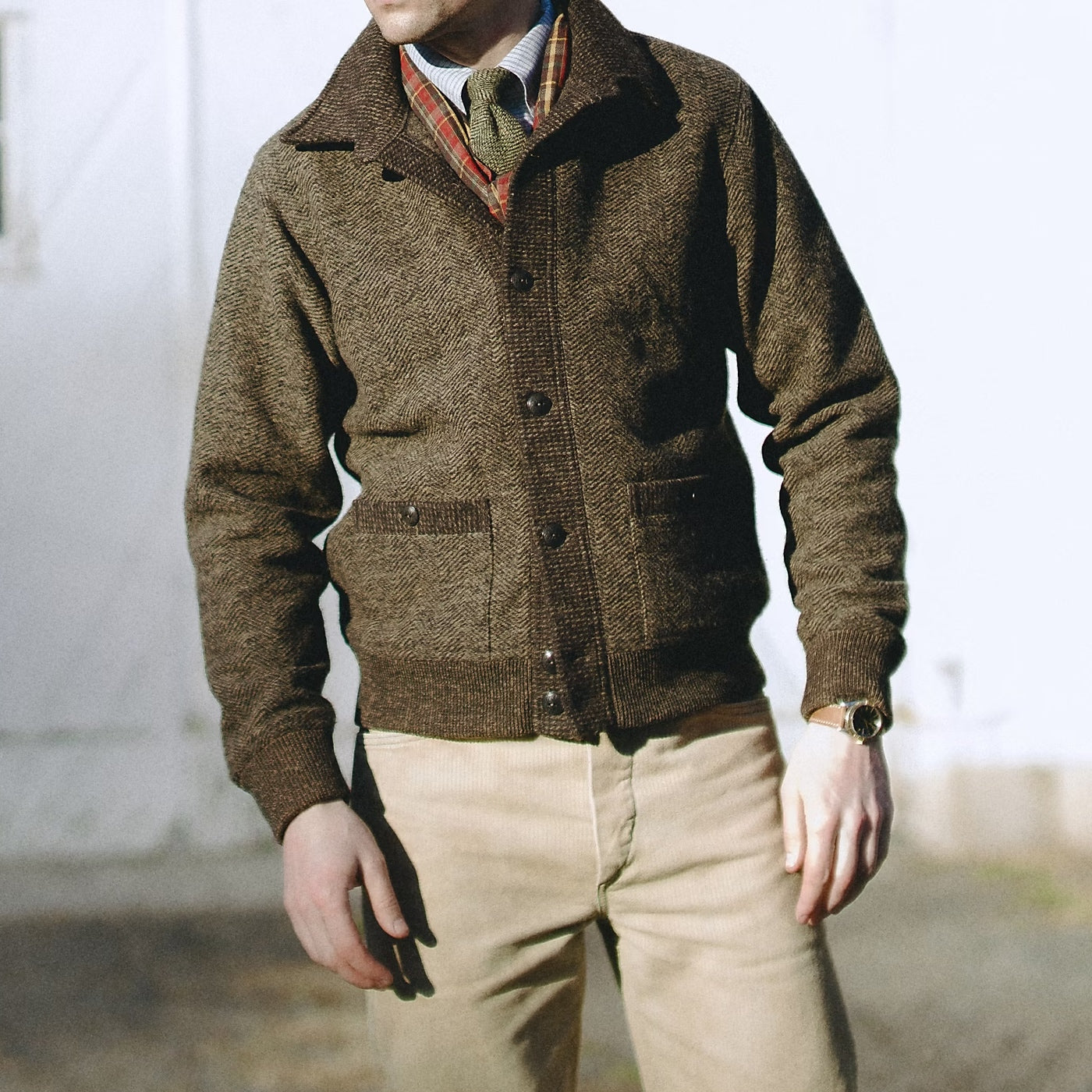 
                          Jacquard Angus Cardigan - Brown
                        